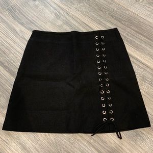 Black lace up skirt